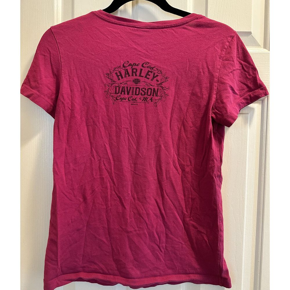 Harley Davidson‎ Cape Cod, MA Tee Bright Pink Cotton Short Sleeve Crewneck